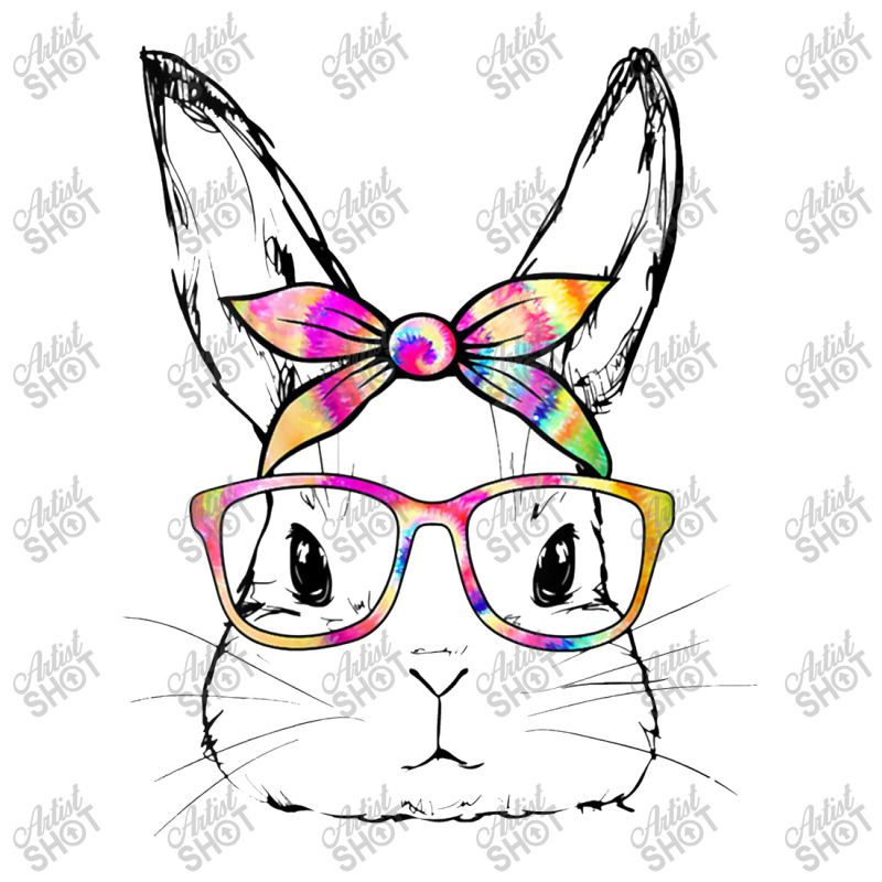 Womens Dy Cute Bunny Face Tie Dye Glasses Easter Day V Neck Men's Long Sleeve Pajama Set | Artistshot