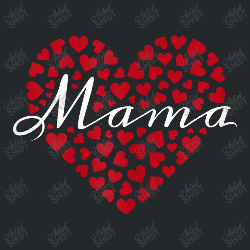 Womens Mother's Day   Gift Mama Red Hearts Graphic Crewneck Sweatshirt | Artistshot