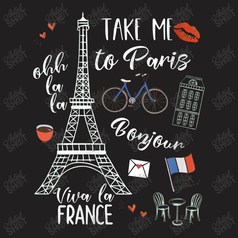 Womens Paris Shirt Eiffel Tower French Gift France Quote Travel T-shirt | Artistshot