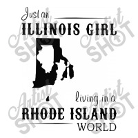 Just An Illinois Girl Living In A Rhode Island World Map Women's V-neck T-shirt | Artistshot