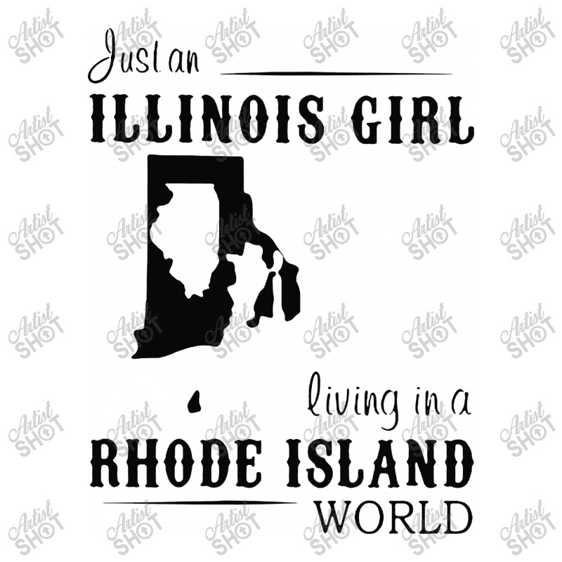 Just An Illinois Girl Living In A Rhode Island World Map Women's V-Neck T-Shirt by Jober | Artistshot