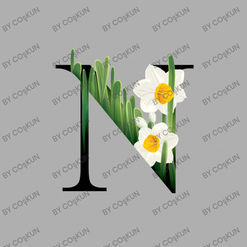 Floral Initial Letter N Ladies Fitted T-Shirt by coşkun | Artistshot