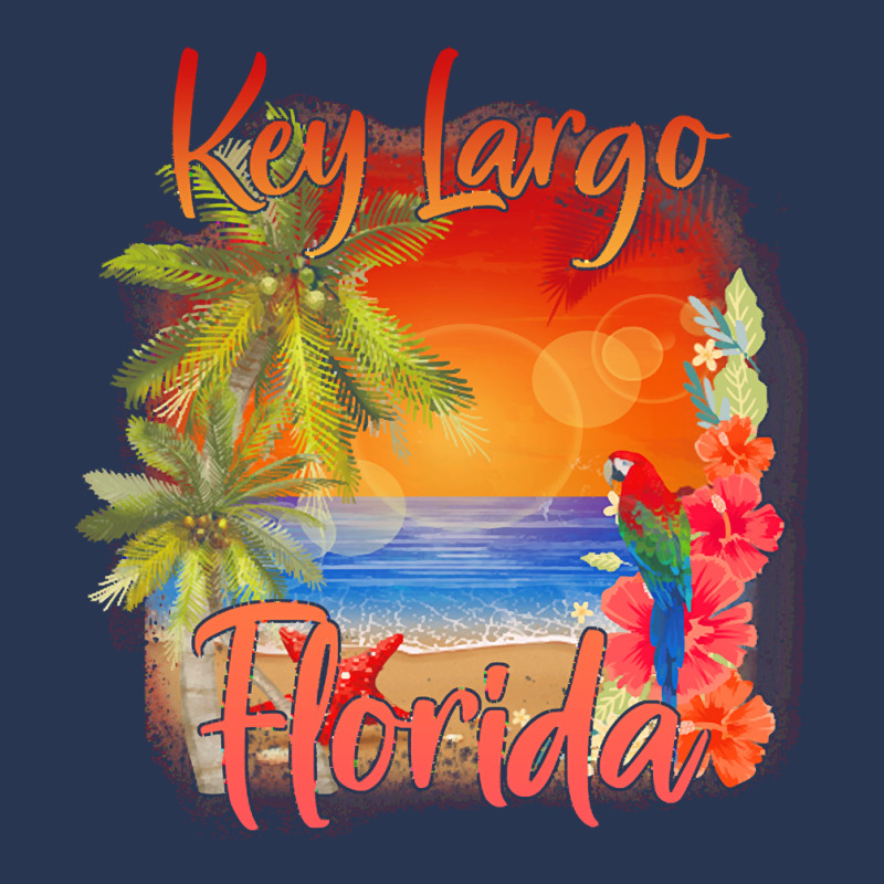 Key Largo Florida T  Shirt Key Largo Florida Keys Tropical Beach Sunse Men Denim Jacket by shiftkraft | Artistshot