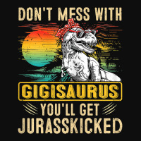 Womens Fun Women Retro Gigisaurus Dinosaur T Rex Mothers Day T Shirt Crop Top | Artistshot