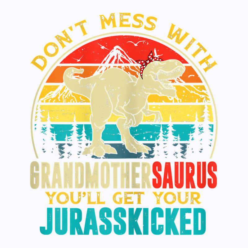 Womens Fun Women Retro Grandmothersaurus Dinosaur T Rex Mothers Day T T-shirt | Artistshot