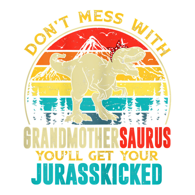 Womens Fun Women Retro Grandmothersaurus Dinosaur T Rex Mothers Day T V-neck Tee | Artistshot