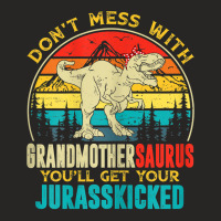 Womens Fun Women Retro Grandmothersaurus Dinosaur T Rex Mothers Day T Ladies Fitted T-shirt | Artistshot