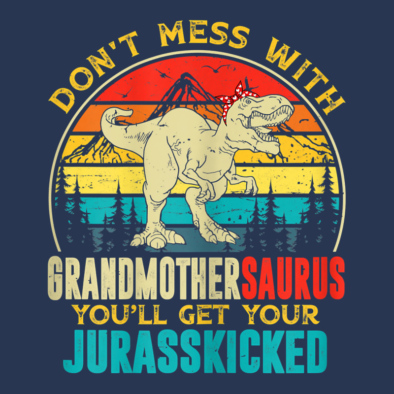 Womens Fun Women Retro Grandmothersaurus Dinosaur T Rex Mothers Day T Men Denim Jacket | Artistshot
