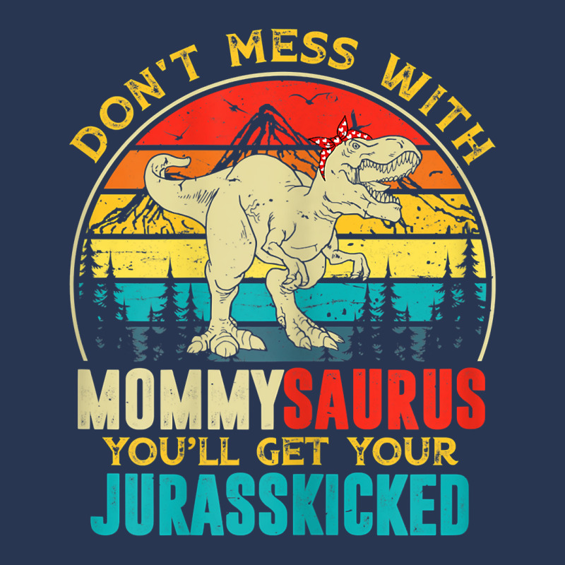 Womens Fun Women Retro Mommysaurus Dinosaur T Rex Mothers Day T Shirt Men Denim Jacket | Artistshot