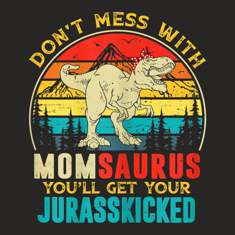 Womens Fun Women Retro Momsaurus Dinosaur T Rex Mothers Day T Shirt Ladies Fitted T-shirt | Artistshot