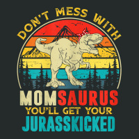 Womens Fun Women Retro Momsaurus Dinosaur T Rex Mothers Day T Shirt Women's Triblend Scoop T-shirt | Artistshot