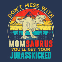 Womens Fun Women Retro Momsaurus Dinosaur T Rex Mothers Day T Shirt Ladies Denim Jacket | Artistshot