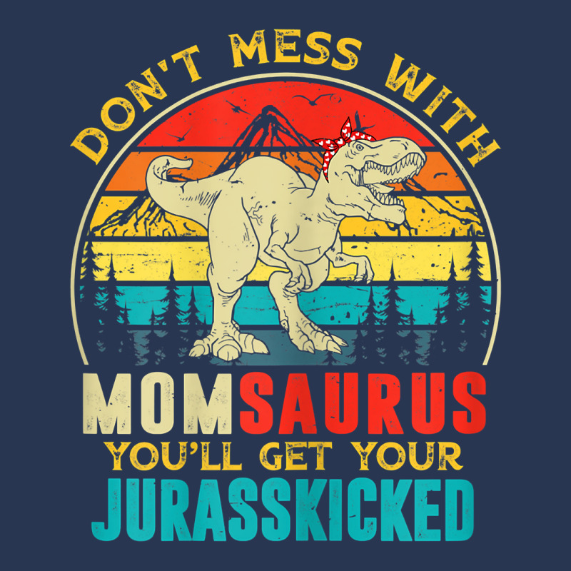Womens Fun Women Retro Momsaurus Dinosaur T Rex Mothers Day T Shirt Ladies Denim Jacket | Artistshot