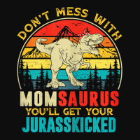 Womens Fun Women Retro Momsaurus Dinosaur T Rex Mothers Day T Shirt Crop Top | Artistshot