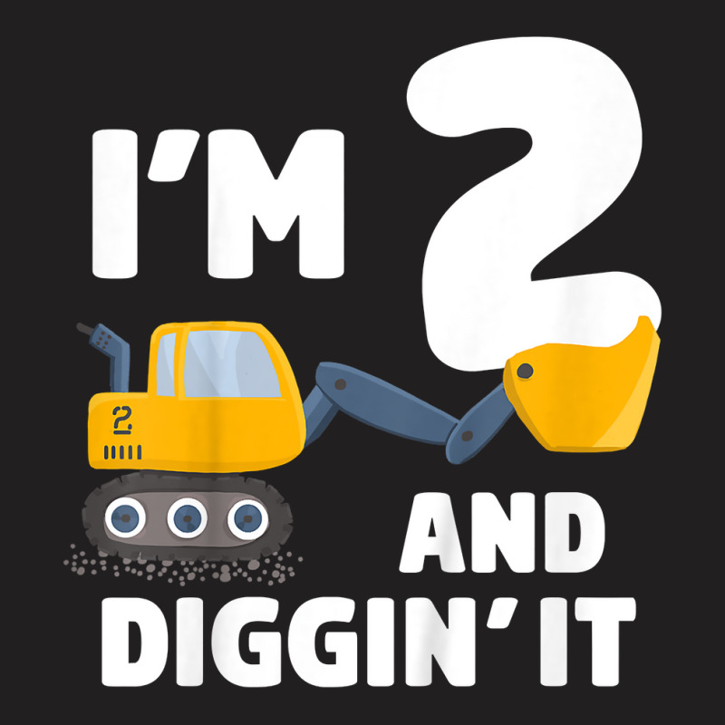 Kids Construction Truck 2nd Birthday Boy 2 Two Year Old Excavator T Sh T-shirt | Artistshot