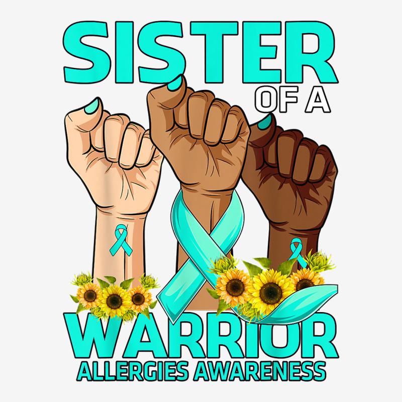 Hand Sister Of A Warrior Allergies Awareness Sunflower T Shirt Tote Bags | Artistshot