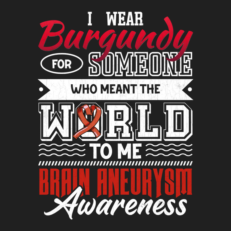 I Wear Dark Red For Someone Brain Aneurysm Awareness Graphic Long Slee Drawstring Bags | Artistshot