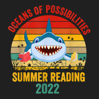 Summer Reading 2022 Tshirt Vintage Retro Teacher Shark Book T Shirt Drawstring Bags | Artistshot