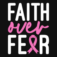 Faith Over Fear Breast Cancer For Dark Silver Rectangle Keychain | Artistshot