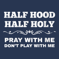 Womens Grunge Style Half Hood Half Holy Pray Don't Play With Me V Neck Men Denim Jacket | Artistshot