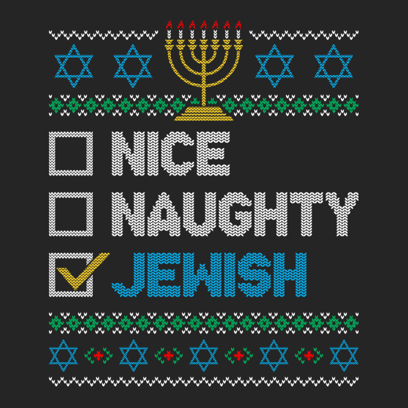 Nice Naughty Jewish Ugly Christmas Sweater Funny Hanukkah Sweatshirt Unisex Hoodie | Artistshot