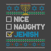 Nice Naughty Jewish Ugly Christmas Sweater Funny Hanukkah Sweatshirt Vintage T-shirt | Artistshot