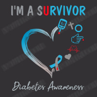 Diabetes Diabetic Im A Survivor Blue Ribbon Heart T1d 57 Diabetes Awar Vintage Short | Artistshot