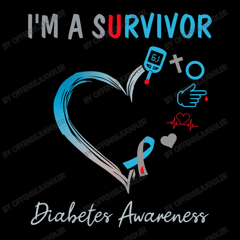 Diabetes Diabetic Im A Survivor Blue Ribbon Heart T1d 57 Diabetes Awar Lightweight Hoodie by offensejuggler | Artistshot