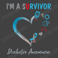 Diabetes Diabetic Im A Survivor Blue Ribbon Heart T1d 57 Diabetes Awar Vintage T-shirt | Artistshot