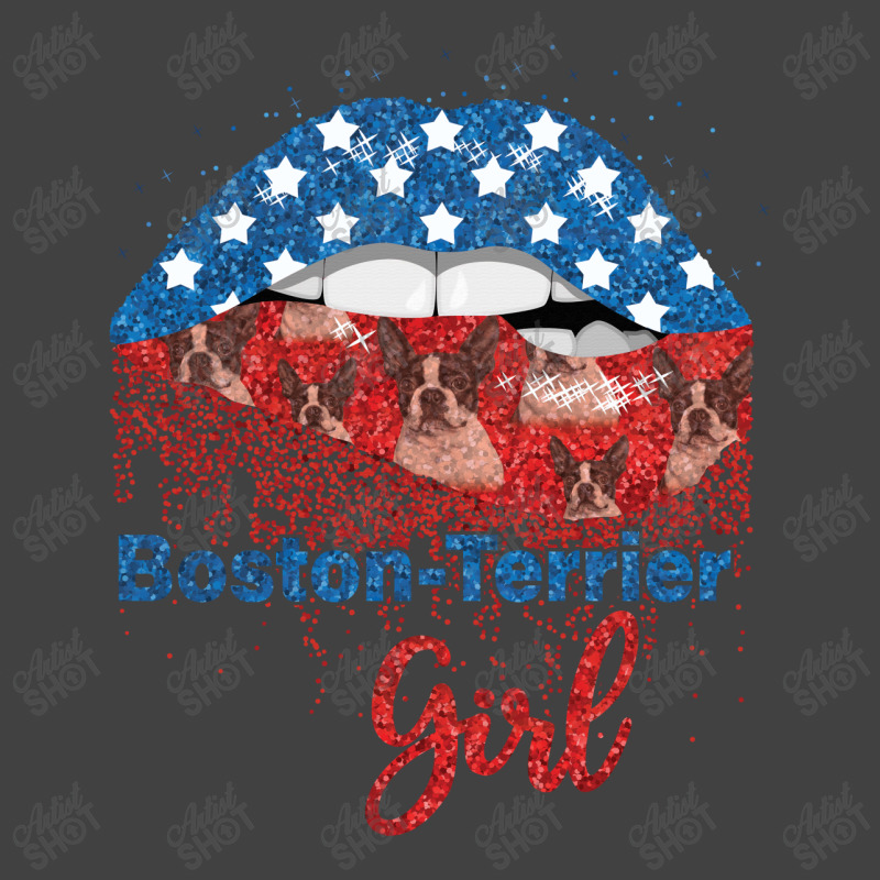 Boston Terrier Girl Pretty American Flag Sexy Biting Lip 4th Of July U Vintage T-shirt | Artistshot