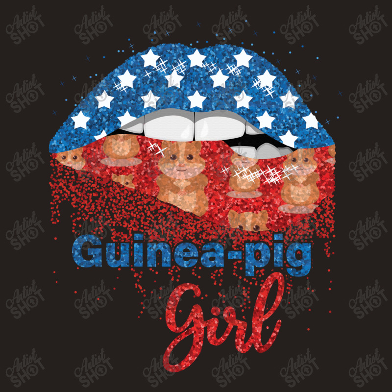 Guinea Pig Girl Pretty American Flag Sexy Biting Lip 4th Of July Usa A Tank Top | Artistshot