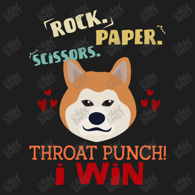 Rock Paper Scissors Throat Punch I Win Dog Retro Vintage Akita Inu Dog Classic T-shirt | Artistshot