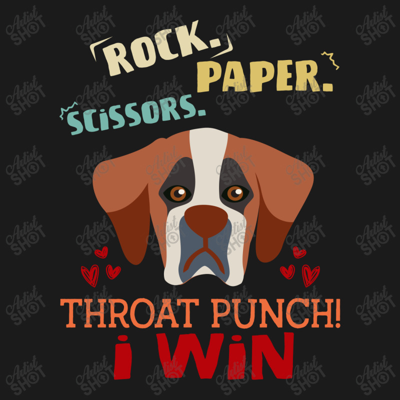 Rock Paper Scissors Throat Punch I Win Dog Retro Vintage Saint Bernard Full-length Apron | Artistshot