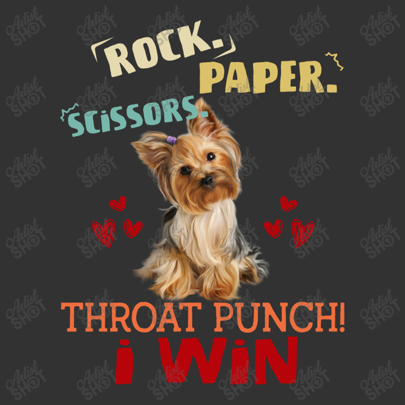 Rock Paper Scissors Throat Punch I Win Dog Retro Vintage Yorkshire Ter Baby Bodysuit | Artistshot