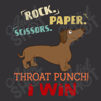 Rock Paper Scissors Throat Punch I Win Dog Retro Vintage Wiener Dog Vintage Hoodie | Artistshot