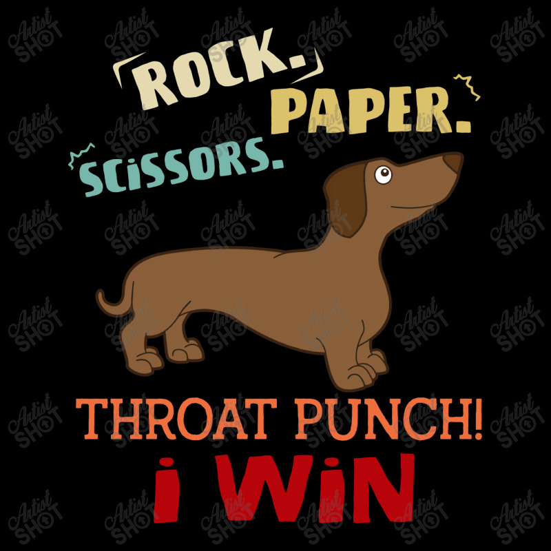 Rock Paper Scissors Throat Punch I Win Dog Retro Vintage Wiener Dog V-neck Tee | Artistshot