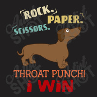 Rock Paper Scissors Throat Punch I Win Dog Retro Vintage Wiener Dog T-shirt | Artistshot