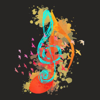 Music Theory Musician Music Teacher Painting Clef Color Note T Shirt Ladies Fitted T-shirt | Artistshot