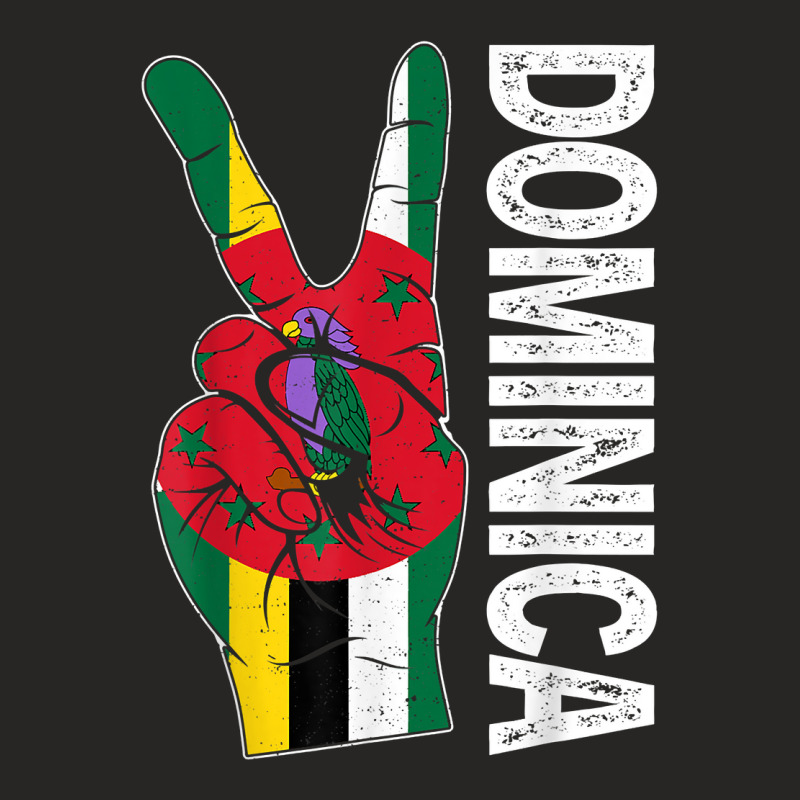 Retro Victory Two Fingers Dominica Flag Patriotic T Shirt Ladies Fitted T-Shirt by Smykowskicalob1991 | Artistshot