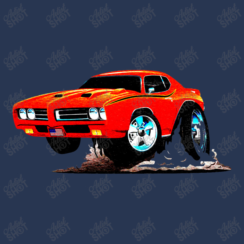 Classic American Muscle Car Cartoon Vector Illustration Men Denim Jacket | Artistshot