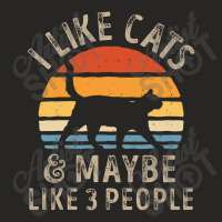 I Like Cats And Maybe Like 3 People Cat Retro Men Ladies Fitted T-shirt | Artistshot