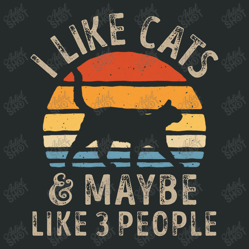 I Like Cats And Maybe Like 3 People Cat Retro Men Women's Triblend Scoop T-shirt by hajarbor | Artistshot