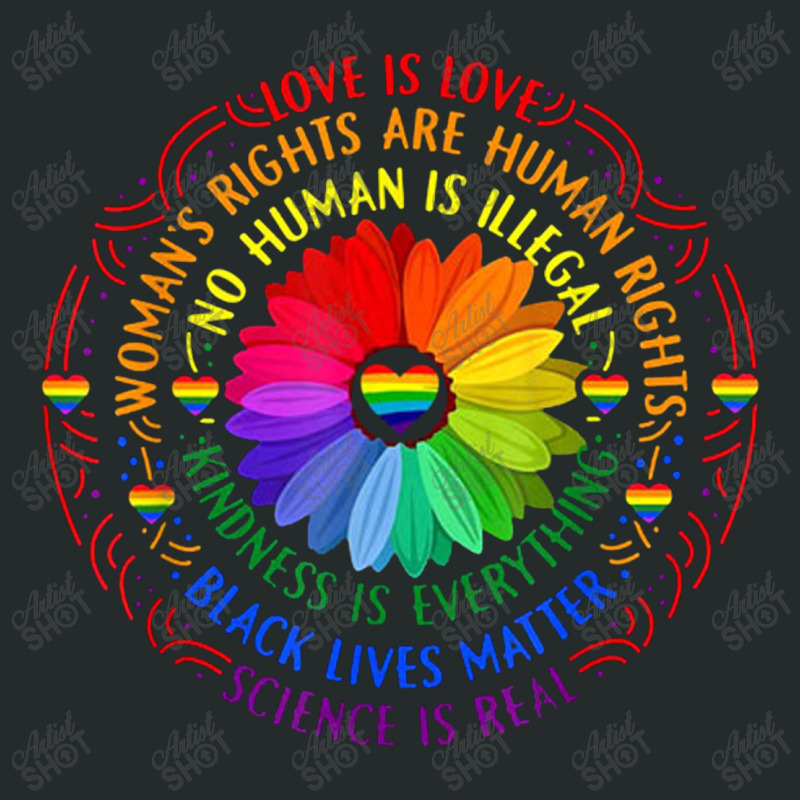 Rainbow Black Lives Matter Science Lgbt Pride Flower Women's Triblend Scoop T-shirt by Valerie_Art | Artistshot