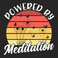 Meditation T  Shirt Powered By Meditation Meditation Spiritual Buddhis Ladies Fitted T-shirt | Artistshot