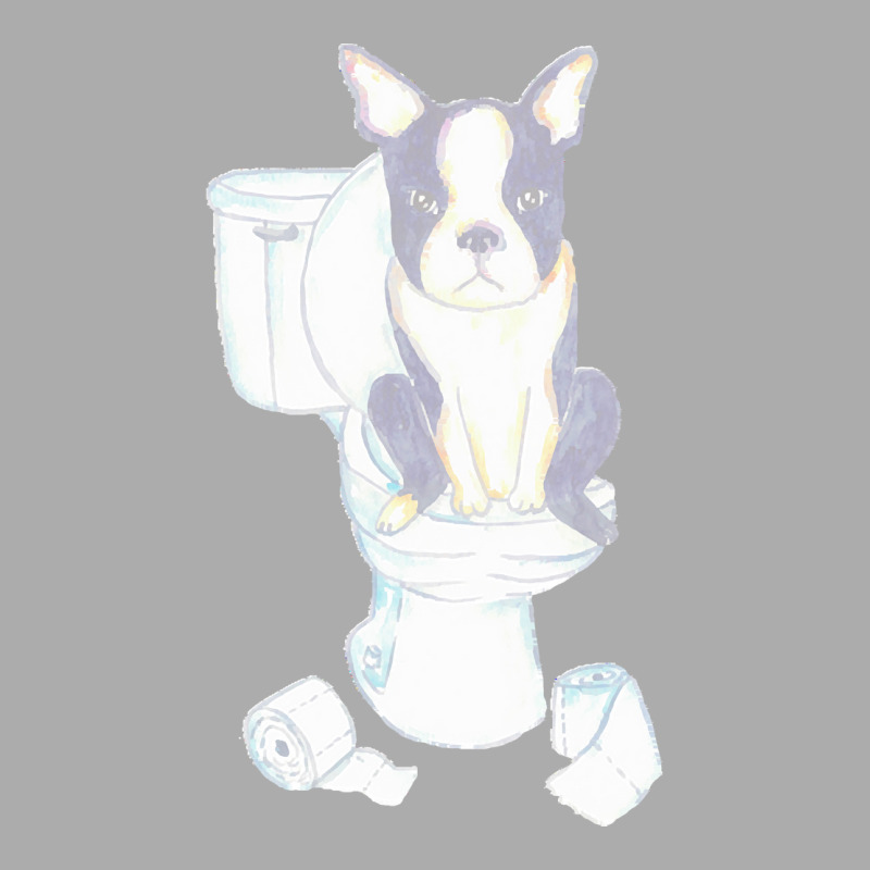 Boston Terrier Toilet Painting Wall T  Shirt Boston Terrier Toilet Pai Men's T-shirt Pajama Set | Artistshot