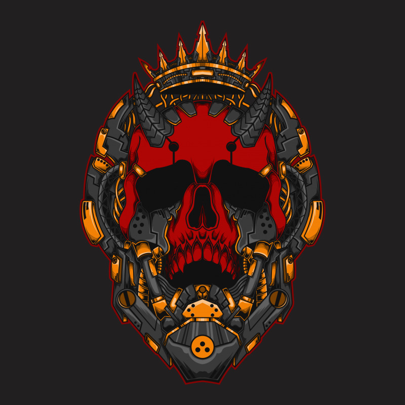 Custom Mecha Head Skull 01 T-shirt By Anamvec - Artistshot