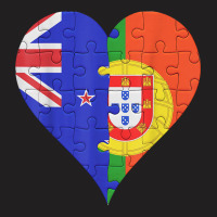 New Zealander Portuguese Flag Heart T Shirt T-shirt | Artistshot