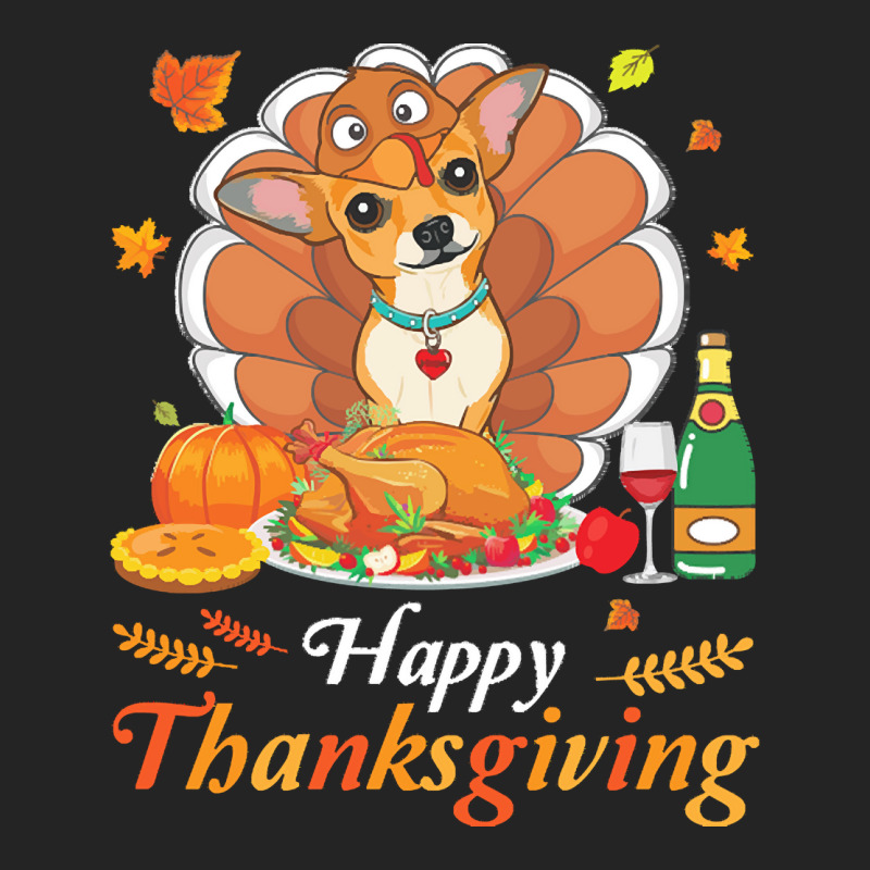 Chihuahua Happy Thanksgiving Christmas T  Shirt Chihuahua Turkey Costu 3/4 Sleeve Shirt | Artistshot