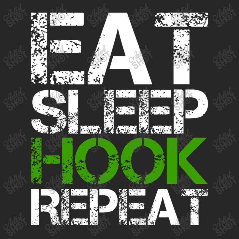 Eat Sleep Hook Repeat (thresh) Ladies Fitted T-Shirt by kurniawanm | Artistshot