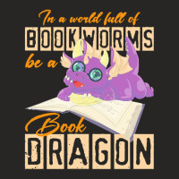 Book Dragon T  Shirt Funny Reading Bookworm Magical Animal Book Dragon Ladies Fitted T-shirt | Artistshot